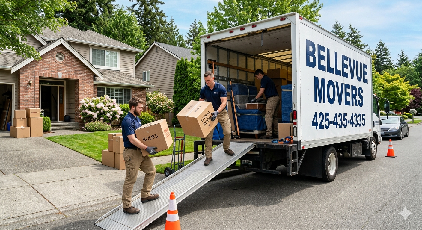 Bellevue Movers crew loading a moving truck in Bellevue, WA